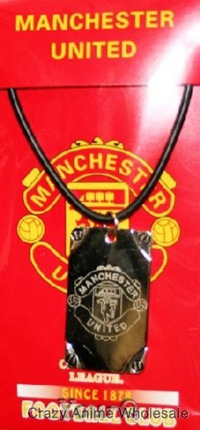 Manutd leather-line necklace