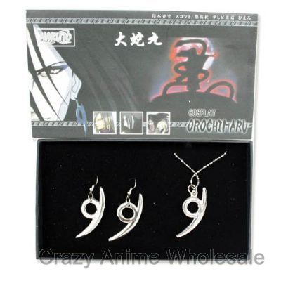 naruto anime earing and necklace