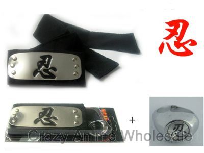 Naruto Anime Headband And Ring