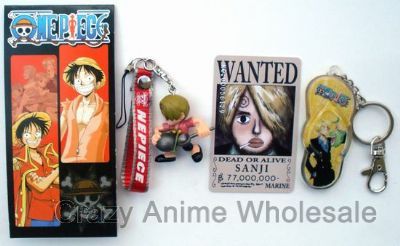 one piece anime keychain set