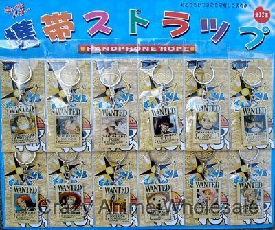 one piece anime keychain set