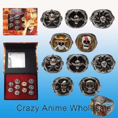 one piece anime ring set