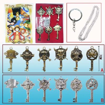 one piece anime keychain set