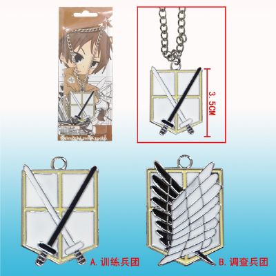 attack on titan anime necklace