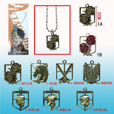 attack on titan anime necklace