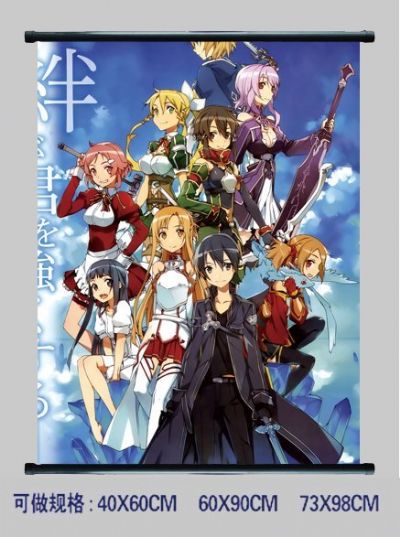 Sword Art Online anime wall scroll