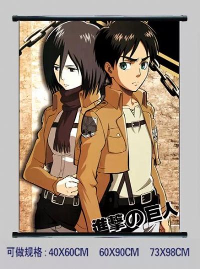 attack on titan anime wallscroll