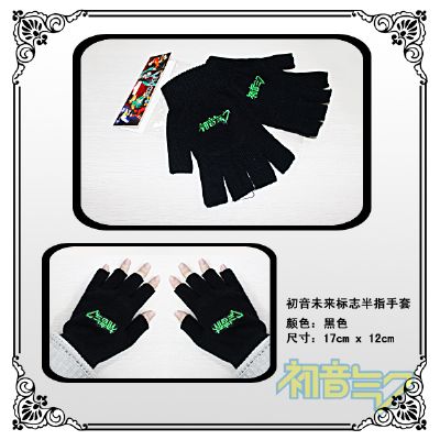 Miku.Hatsune anime Half finger gloves