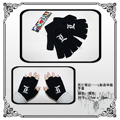 death note anime Half finger gloves