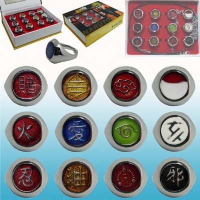 Naruto anime ring set