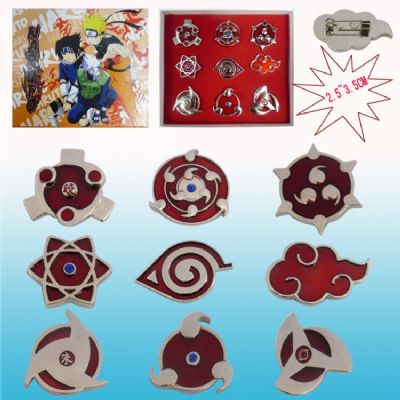 Naruto anime brooch set