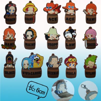 one piece anime soft keychain