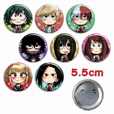 My Hero Academia a set of 8 Tinplate Badge Brooch