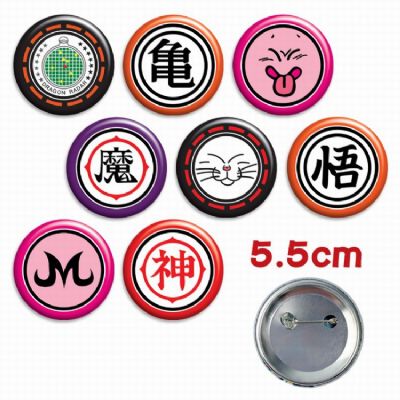 DRAGON BALL a set of 8 Tinplate Badge Brooch