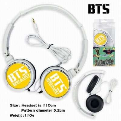 BTS Headset Head-mounted Earphone Headphone 