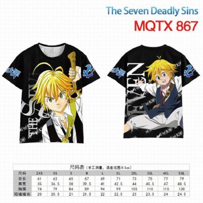 The Seven Deadly Sins Full color printed short sle