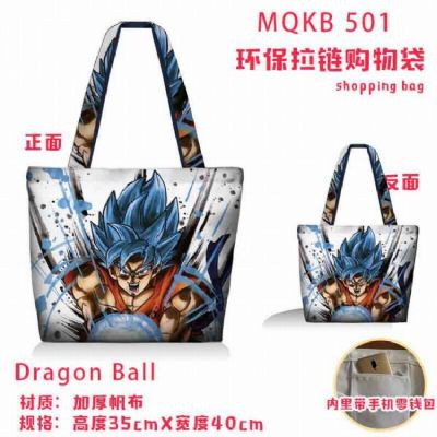 Dragon Ball Full color green zipper shopping bag s