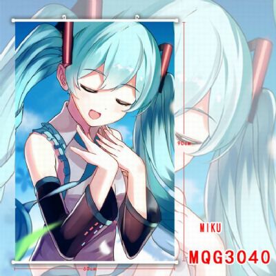 Hatsune Miku White Plastic rod Cloth painting Wall