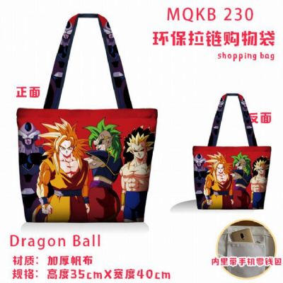 Dragon Ball Full color green zipper shopping bag s