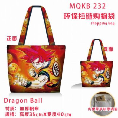 Dragon Ball Full color green zipper shopping bag s