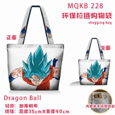 Dragon Ball Full color green zipper shopping bag s