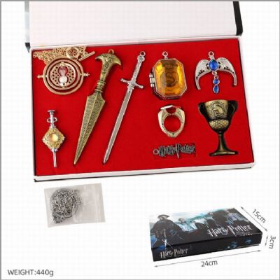 Harry Potter Necklace Keychain pendant Boxed Set