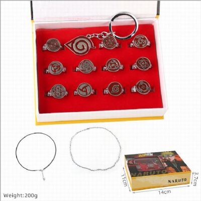 Naruto a set of 12 Ring set boxed