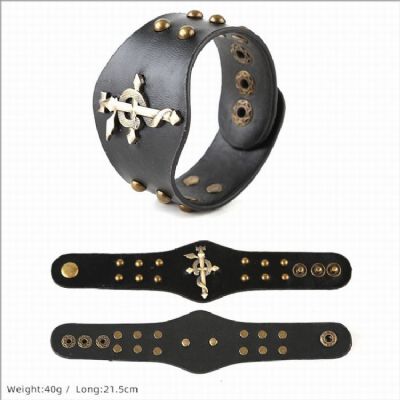 Fullmetal Alchemist Punk Leather bracelet hand str