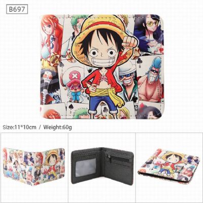 One Piece Luffy B697 PU Twill two-fold short walle