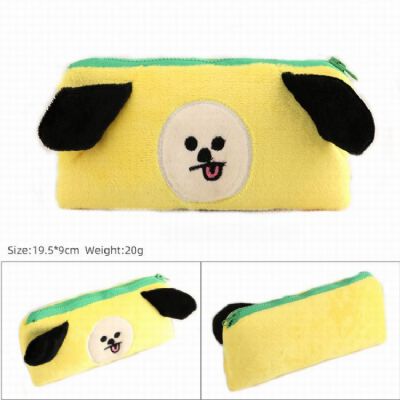 BTS Yellow puppy Plush cloth 3D pencil case Cartoo