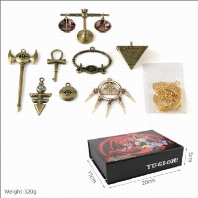 Yugioh a set of eight Bronze Keychain Pendant Neck