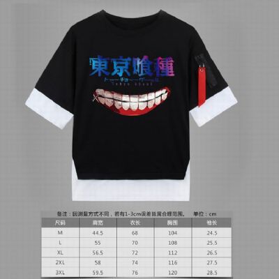 Tokyo Ghoul Loose cotton fake two short sleeves t-