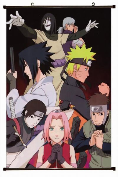 Naruto Plastic pole cloth painting Wall Scroll 60X