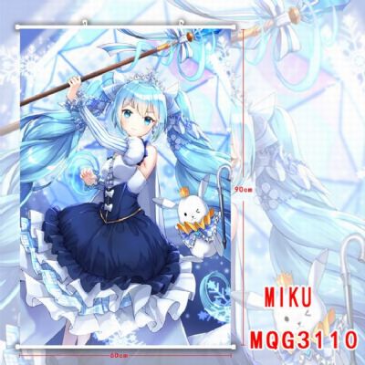 Hatsune Miku White Plastic rod Cloth painting Wall