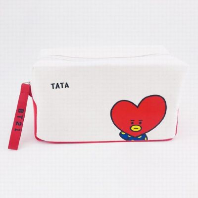 BTS BT21 Red love PU Canvas storage bag