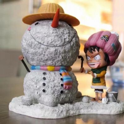 One Piece Snowman Luffy Figure Decoration Model 