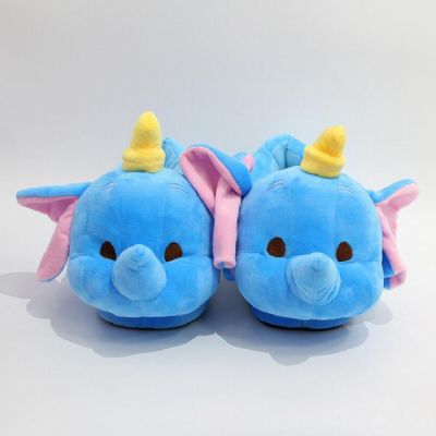 Cartoon Dumbo blue Plush doll slippers
