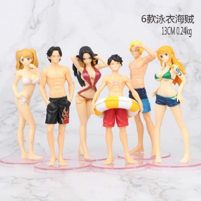 One Piece a set of six Bagged Figure Decoration Mo