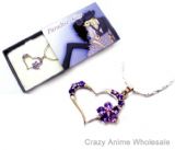 Paradise kiss heart style necklace(purple)