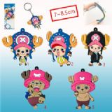 one piece anime rubber keychain