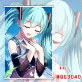 Hatsune Miku White Plastic rod Cloth painting Wall