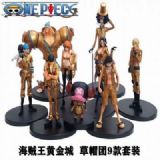 One Piece a set of 9 Gold coat Bagged Figure Decor