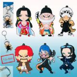 one piece anime rubber keychain