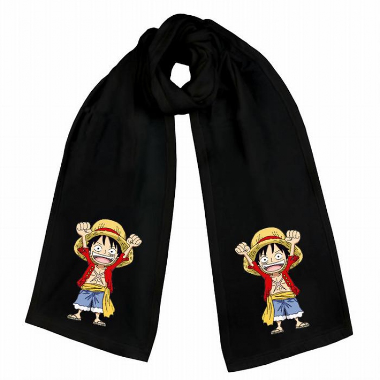 One Piece-3 Black Double-sided water velvet impression scarf