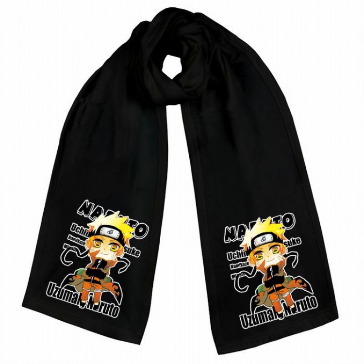 Naruto-1 Black Double-sided water velvet impression scarf 