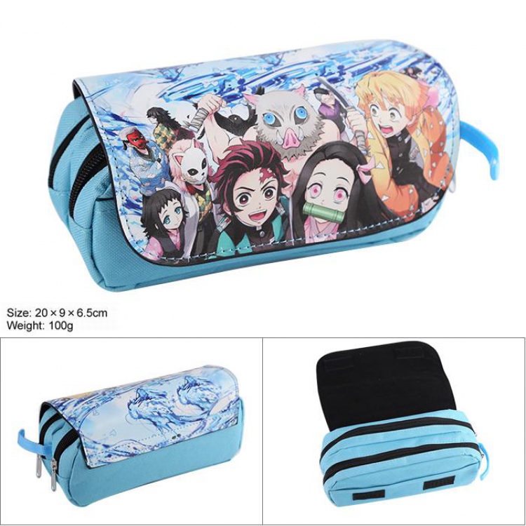 Demon Slayer Kimets-4 Double zipper PU pencil case