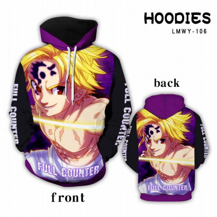 The Seven Deadly Sins Full color Hooded Long sleeve Hoodie 
