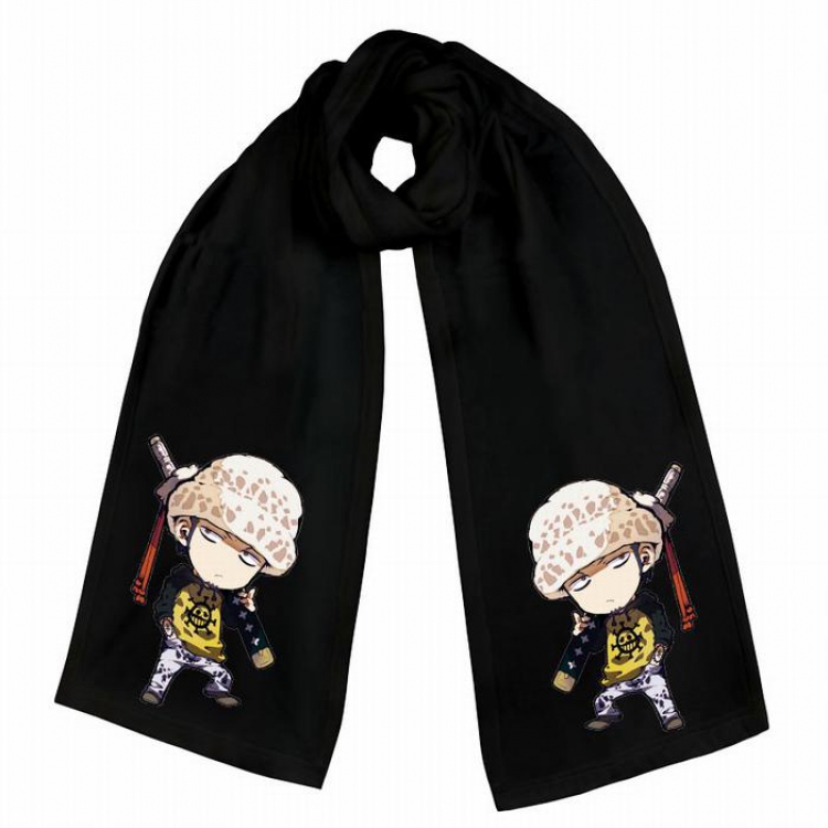 One Piece-1 Black Double-sided water velvet impression scarf 