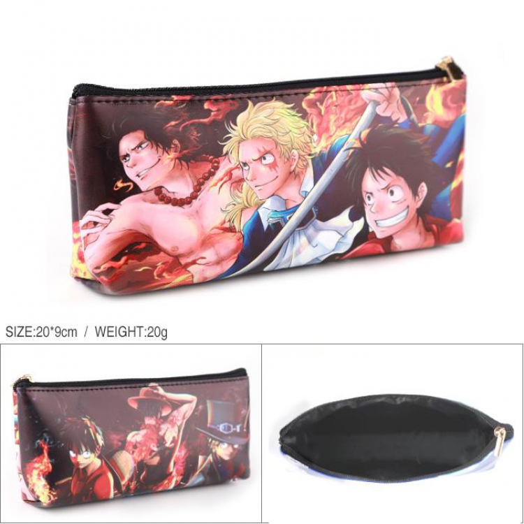 One Piece-1 Full color PU zipper student pencil bag storage bag cosmetic bag