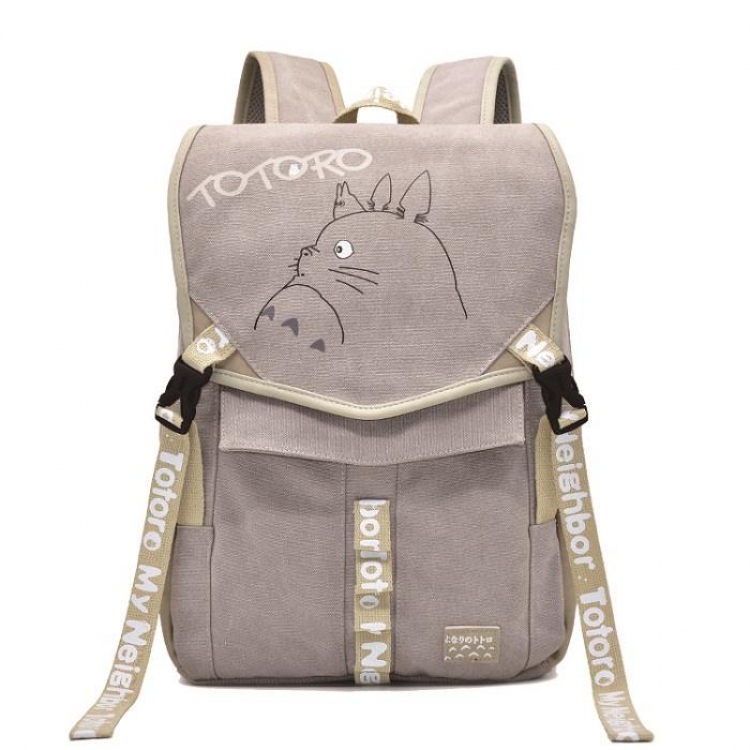 Totoro Anime PU Canvas Backpack 43X32X13CM 0.81KG